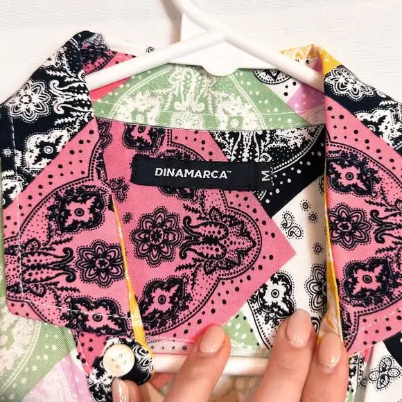 3 FOR $50! 🎁 DINAMARCA Bandana Paisley Button Up Shirt Sz. M - Picture 2 of 3